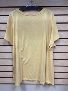St. John's Bay Short Sleeve Top Yellow Size 3x