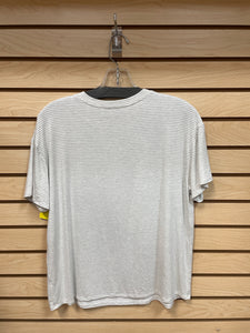 Green Envelope Short Sleeve Top Gray And White Size Small