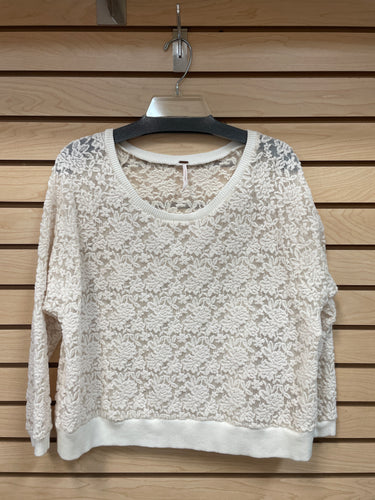 Free People Long Sleeve Top Cream Size Petite Small