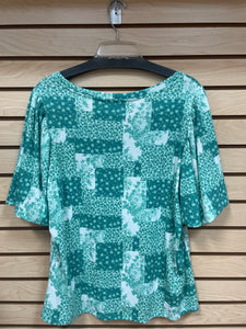 Lauren Conrad Short Sleeve Top Green Size XXL