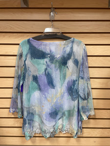 Alfred Dunner Long Sleeve Top Blue Size Medium