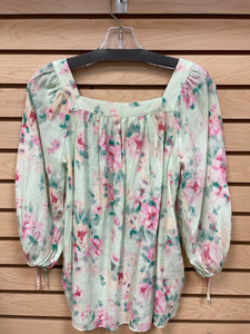 Lauren Conrad Long Sleeve Top Green And Pink Size Small