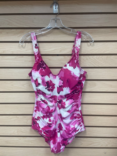 Maxine One Piece Swimsuit Pink And White Size Large