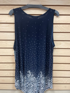 Amana Sleeveless Top Navy And White Size 3X