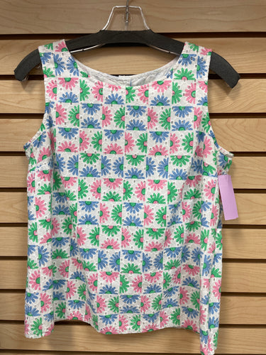 Talbots Sleeveless Top Pink And Green Size Small