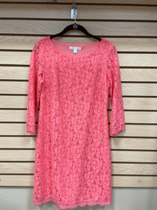 London Times Longsleeve Dress Size 4 Pink