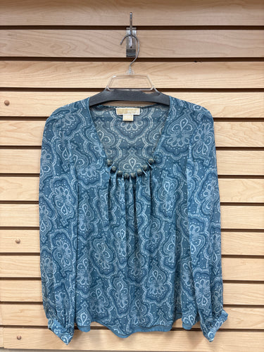 Michael Kors Long Sleeve Top Blue Size Medium