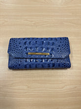 Load image into Gallery viewer, Brahmin Leather Croc Embossed Wallet Blue