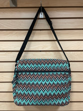 Load image into Gallery viewer, Vera Bradley Laptop Shoulder Bag Turquoise And Brown