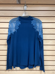 Free People Long Sleeve Top Blue Size Petite Small