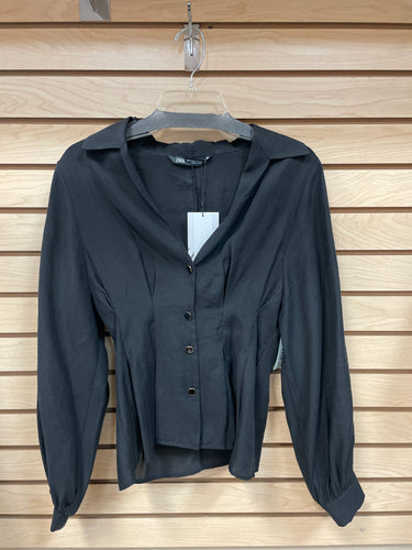 Zara Long Sleeve Top Black Size Medium