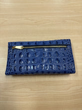 Load image into Gallery viewer, Brahmin Leather Croc Embossed Wallet Blue