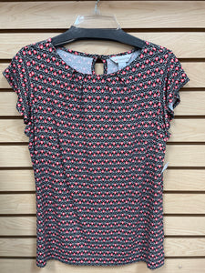 Liz Claiborne Short Sleeve Top Black And Pink Size Small