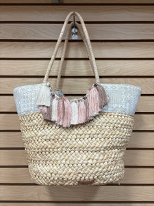 Sakroots Brave Beauty Artist Circle Wicker Shoulder Beach Tote Bag Large