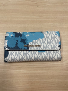 Michael Kors Tri-Fold Wallet Blue And White