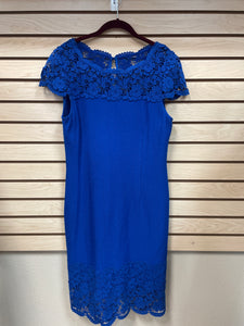 St. John Short Sleeve Dress Blue Size 14