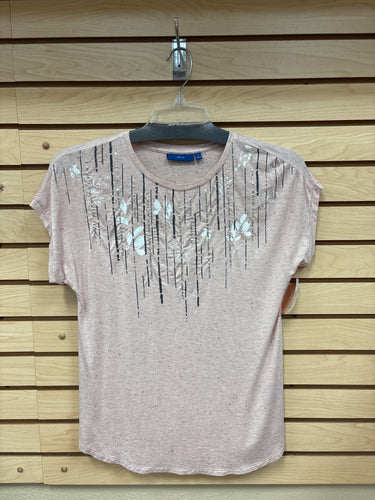 Apt.9 Short Sleeve Top Pink And Gray Size Small