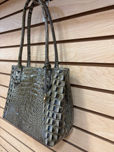 Load image into Gallery viewer, Brahmin Leather Croc Embossed Shoulder Bag Green