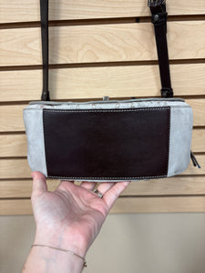 Brahmin Wilmington Suede Leather Crossbody Bag Gray