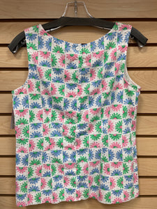 Talbots Sleeveless Top Pink And Green Size Small