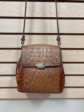 Load image into Gallery viewer, Brahmin Leather Croc Embossed Crossbody Bag Brown