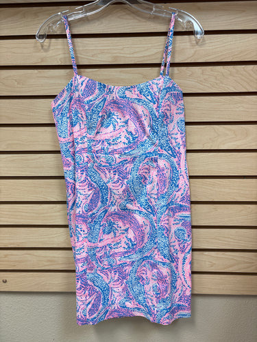 Lilly Pulitzer Sleeveless Dress Pink And Blue Size 6 Medium
