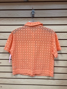 Marled Short Sleeve Top Orange Size Small