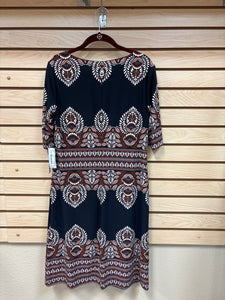 INC Long Sleeve Dress Black And Brown Size 10