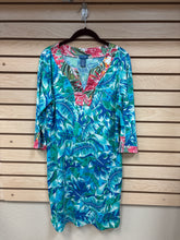 Load image into Gallery viewer, Caribbean Joe Long Sleeve Dress Blue, Pink, And White Size Medium