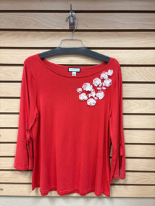 Charter Club Long Sleeve Top Red Size Large