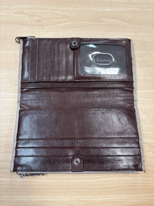 Brahmin Wilmington Suede Leather Wallet Gray