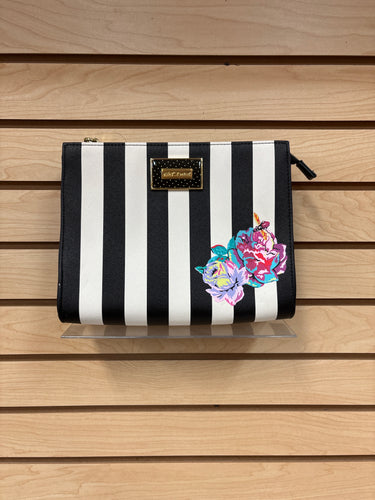 Betsey Johnson Clutch Wristlet Bag Black And White