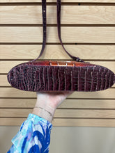 Load image into Gallery viewer, Brahmin Leather Croc Embossed Crossbody Bag Brown, Red, And Orange