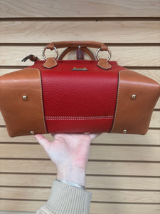 Dooney & Bourke Pebbled Leather Satchel Crossbody Bag Red