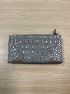 Brahmin Wilmington Suede Leather Wallet Gray