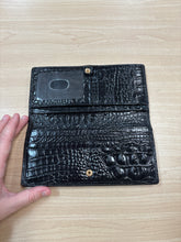 Load image into Gallery viewer, Brahmin Leather Croc Embossed Wallet Black