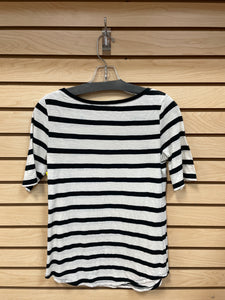 Loft Short Sleeve Top Black And White Size X-Small