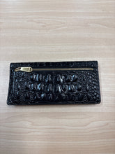 Load image into Gallery viewer, Brahmin Leather Croc Embossed Wallet Black