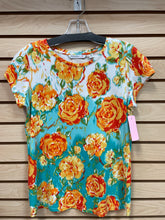 Load image into Gallery viewer, Isaac Mizrahi Short Sleeve Top Yellow And Blue Size X-Small