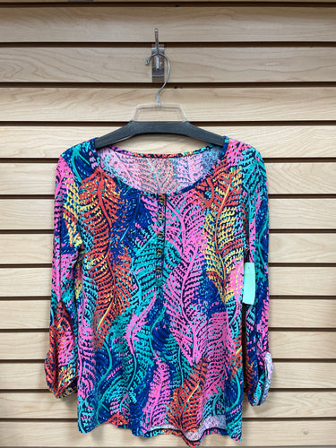 Lilly Pulitzer Long Sleeve Top Multi Color Size Medium