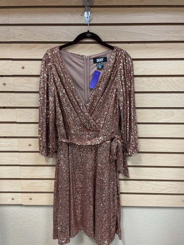 DKNY Long Sleeve Dress Bronze Size Petite 10