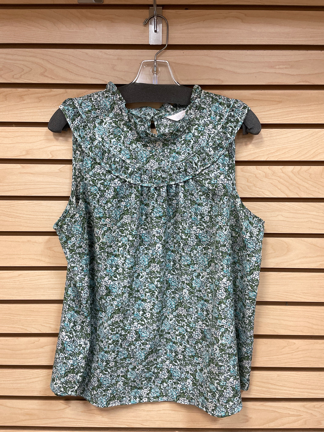 Lauren Conrad Sleeveless Top Green And White Size X-Large