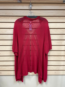 Cj Banks Short Sleeve Cardigan Red Size 3X