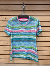 Load image into Gallery viewer, Reel Legends Short Sleeve Top Blue, Green, And Pink Size Medium