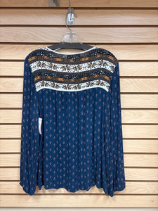 Rewind Long Sleeve Top Blue Size X-Large