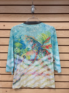 Leoma Lovegrove Long Sleeve Top Green And Blue Size Small