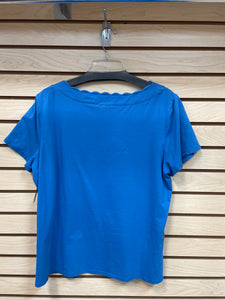 Anne Klein Sport Short Sleeve Top Blue Size X-Large