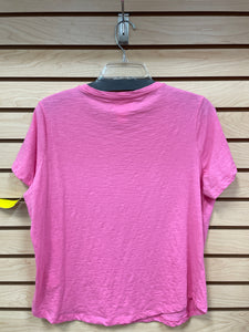 Stella Parker "Go With The Flow" Short Sleeve Top Pink Size X-Large