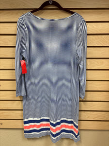 Lilly Pulitzer Long Sleeve Dress Blue And White Size Large