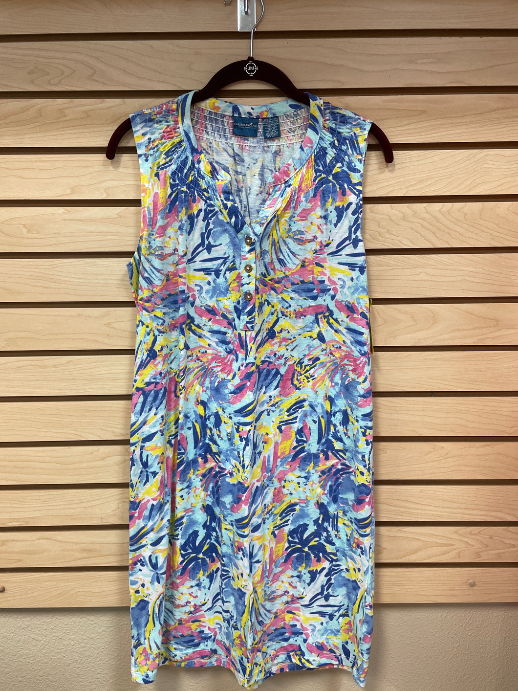 Caribbean Joe Sleeveless Dress Size Medium Blue